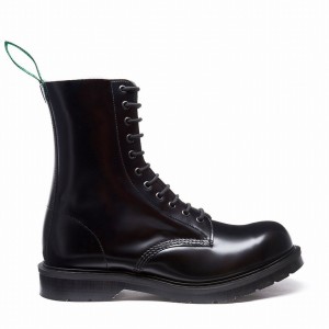 Solovair 11 Eye Steel Toe Miesten Derby Saappaat Mustat | 11-1981-BK-060
