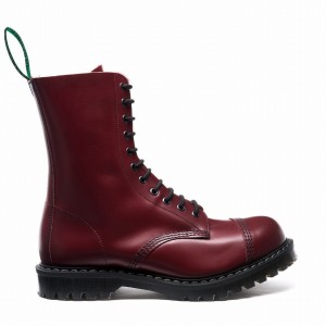 Solovair 11 Eye Steel Toe Miesten Derby Saappaat Punainen | SC11-1980-CR-G-060