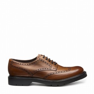 Solovair 5 Eye Gibson Miesten Brogue Kengät Ruskea | LS5-813-TAN-B-060