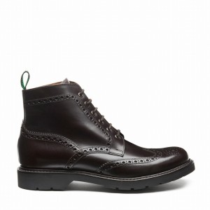 Solovair 6 Eye Derby Miesten Brogue Saappaat Ruskea | LS6-019-BNG-B-060