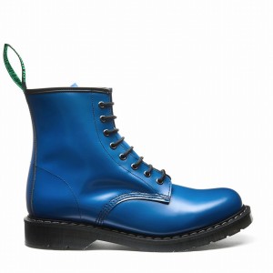 Solovair 8 Eye Naisten Derby Saappaat Sininen | S8-551-BL-EL-G-075