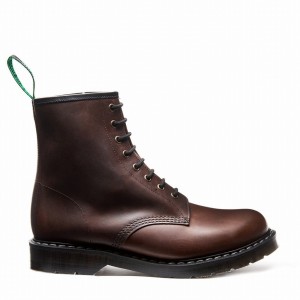 Solovair Gaucho Crazy Horse 8 Eye Naisten Derby Saappaat Ruskea | S8-551-CH-G-030