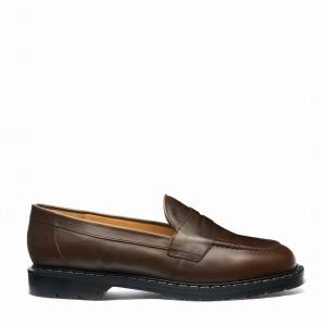 Solovair Gaucho Crazy Horse Penny Miesten Loafers Ruskea | S0-970-CH-G-030