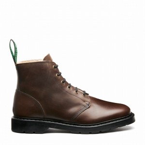 Solovair Gaucho Crazy Horse Shearling Lined 6 Eye Naisten Astronauti Saappaat Ruskea | LS6-969-CH-SHE-B-030