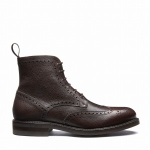 Solovair Grain-Calf 6 Eye Derby Miesten Brogue Saappaat Ruskea | 019-BRN-CC-060