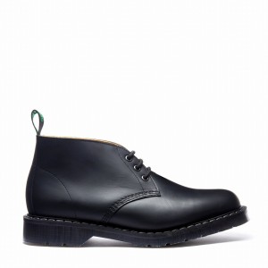 Solovair Greasy 3 Eye Miesten Chukka Saappaat Mustat | S3-080-BG-G-030