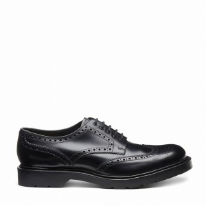 Solovair Greasy 5 Eye Gibson Miesten Brogue Kengät Mustat | LS5-813-BG-B-060