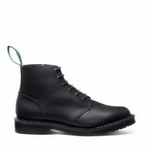 Solovair Greasy 6 Eye Naisten Astronauti Saappaat Mustat | S6-969-BG-G-030