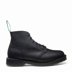 Solovair Greasy Grain 6 Eye Miesten Astronauti Saappaat Mustat | S6-969-BG-SoftG-G-030