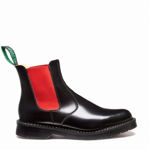 Solovair Greasy Miesten Dealer Saappaat Mustat | S0-900-BK-RD-G-030