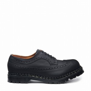 Solovair Greasy Steel Toe American Miesten Brogue Kengät Mustat | GF5-1812-BG-035