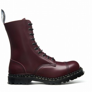 Solovair Hi-Shine 10 Eye Steel Toe Capped Naisten Derby Saappaat Punainen | GF10-1980-OX-035