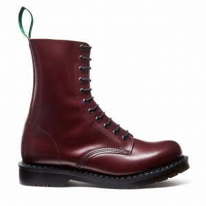 Solovair Hi-Shine 11 Eye Miesten Derby Saappaat Punainen | S11-981-OX-G-030