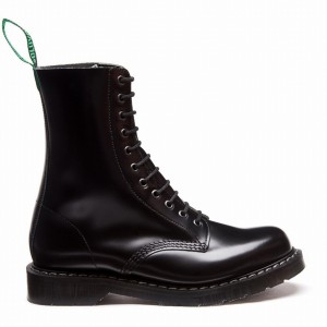 Solovair Hi-Shine 11 Eye Miesten Derby Saappaat Mustat | S11-981-BK-G-035