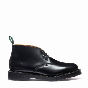 Solovair Hi-Shine 3 Eye Miesten Chukka Saappaat Mustat | S3-080-BK-G-030