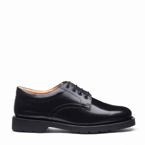 Solovair Hi-Shine 4 Eye Naisten Gibson Kengät Mustat | 1462-120