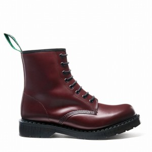 Solovair Hi-Shine 8 Eye Miesten Derby Saappaat Punainen | S8-551-OX-G-030