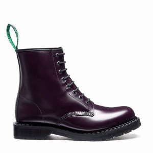 Solovair Hi-Shine 8 Eye Naisten Derby Saappaat Violetit | S8-551-PUR-G-030