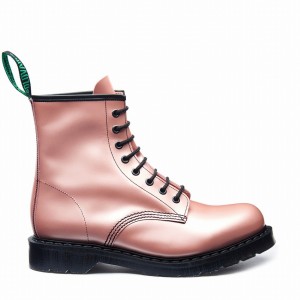 Solovair Hi-Shine 8 Eye Naisten Derby Saappaat Pinkki | S8-551-PK-IR-G-035