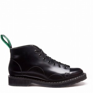 Solovair Hi-Shine Miesten Apinan Saappaat Mustat | S7-116-BK-G-030