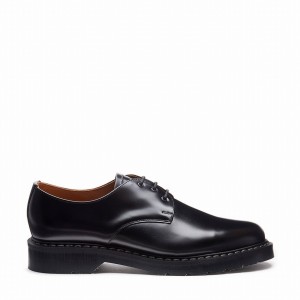 Solovair Hi-Shine Miesten Gibson Kengät Mustat | S3-995-BK-G-030