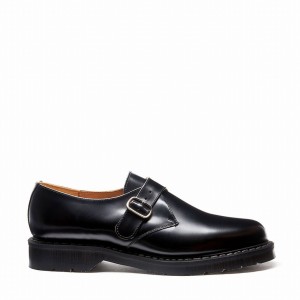 Solovair Hi-Shine Single Buckle Naisten Munkkikengät Mustat | S0-060-BK-G-030