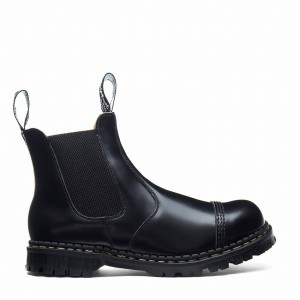 Solovair Hi-Shine Steel Toe Capped Miesten Dealer Saappaat Mustat | GF0-1910-BK-040