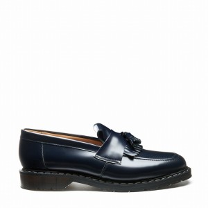 Solovair Hi-Shine Tassel Miesten Loafers Laivastonsininen | S0-1022-NV-G-030