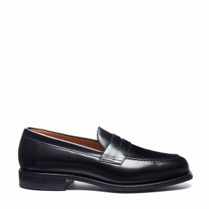 Solovair Hi Shine Penny Miesten Loafers Mustat | 970-025-060