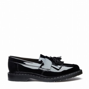 Solovair Patent Tassel Miesten Loafers Mustat | S0-1022-BK-PT-G-030