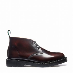 Solovair Rub-Off 3 Eye Miesten Chukka Saappaat Viininpunainen | S3-080-BUR-G-035