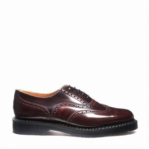 Solovair Rub-Off English Naisten Brogue Kengät Viininpunainen | S5-811-BUR-G-030