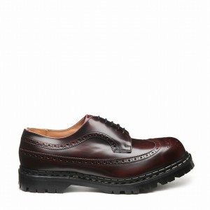 Solovair Rub-Off Steel Toe American Miesten Brogue Kengät Viininpunainen | GF5-1812-BUR-RO-030