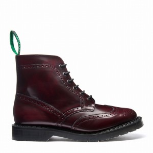 Solovair Rub Off Vegan 6 Eye Derby Miesten Brogue Saappaat Punainen | VS6-019-CR-RO-VEG-G-050
