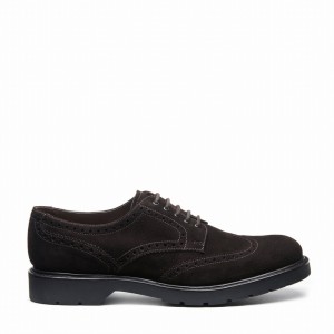 Solovair Suede 5 Eye Gibson Miesten Brogue Kengät Ruskea | LS5-813-BN-SUE-B-060