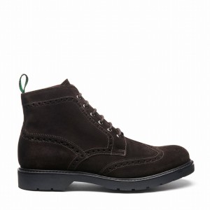 Solovair Suede 6 Eye Derby Miesten Brogue Saappaat Ruskea | LS6-019-BN-SUE-B-060