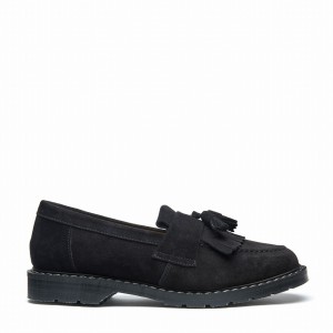 Solovair Suede Tassel Naisten Loafers Mustat | S0-1022-BK-SUE-G-040