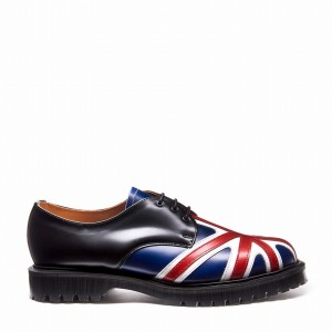 Solovair Union Jack Miesten Gibson Kengät Mustat | 3-995-UJ-060